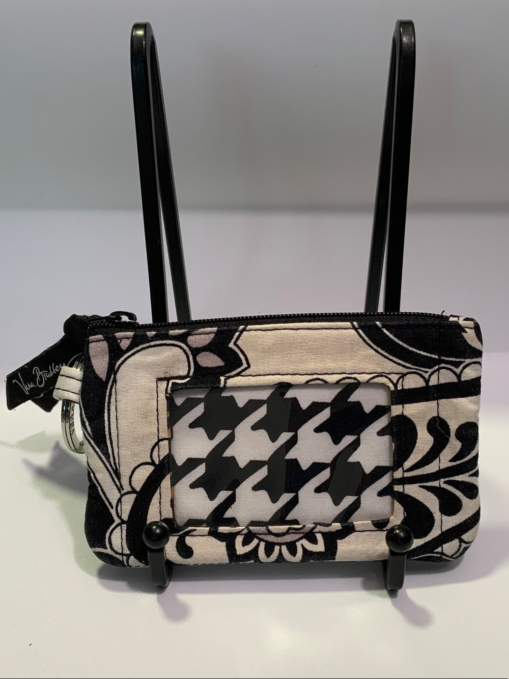 Vera Bradley Black & White Patterned ID Wristlet